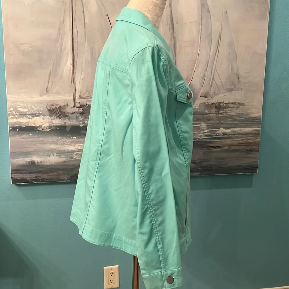 Allison Daley Mint Green Button Up Jacket, Sz 18